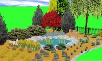3D ukázka vizualizace zahrady.