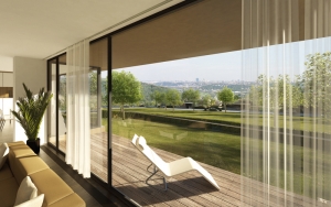 Každá vila nabídne možnost odpočinku na prostorné terase.
