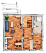 Půdorys přízemí domu podle návrhu architektů Půdorys přízemí domu podle návrhu architektů