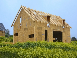 Jedna z množství projekčních variant dřevěného domu. Hrubá stavba dokáže bez problémů, prakticky bez ohledů na počasí, vyrůst za jediný týden.