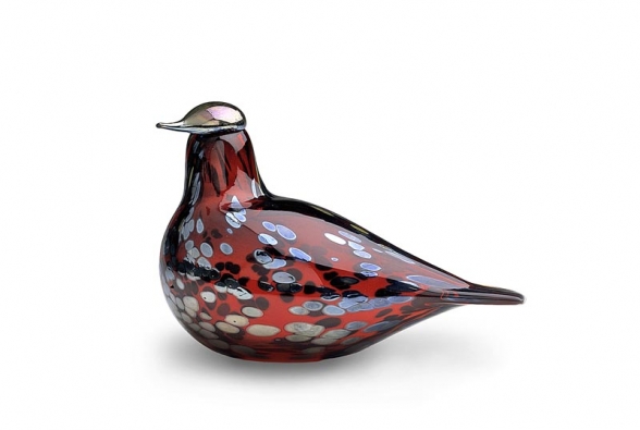 Červený pták, sklo, design Oiva Toikka,  cena od 2 800 Kč (DESIGNOR).