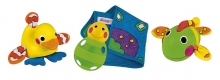 Měkké koupací hračky ze speciálních textilií jsou vhodné pro miminka prakticky od narození (SASSY).