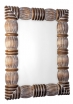 Obdélníkové zrcadlo s masivním dřevěným rámem s patinou, tropické dřevo durian. Výška 81 cm. Cena 1 489 Kč (IN ART).