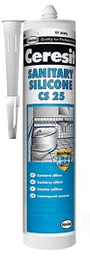 Sanitární silikon CS 25, cena od 100 Kč/280 ml.