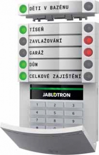 Ovládání alarmu JABLOTRON 100 je i pro nezkušeného uživatele přívětivé, protože pracuje podobně jako semafor, navíc jde o stavebnici, která se dá podle potřeby libovolně rozšiřovat.