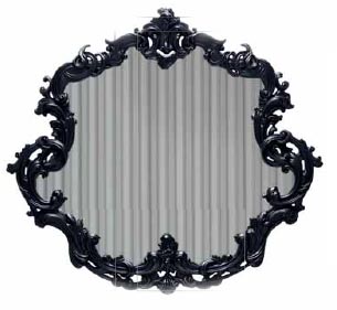 Černé neobarokní zrcadlo z kolekce New Antique (BISAZZA BAGNO), cena 52 650 Kč, KERASERVIS.