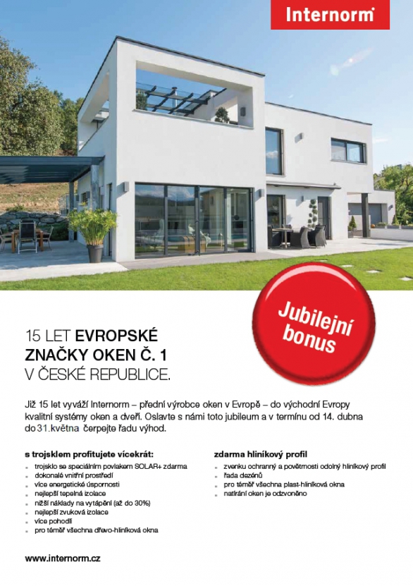 Internorm slaví 15 let v České republice Internorm slaví 15 let v České republice