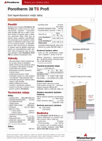 Technický list - Porotherm 38 TS Profi