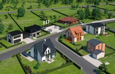 V rámci první etapy byl v Nehvizdech dokončen soubor šesti domů, které se liší velikostí, dispozicí i stylem.