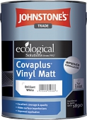 Mezi ekologické nátěrové hmoty patří i Covaplus Vinyl Matt, což je vysoce kvalitní vinylová emulze pro vnitřní prostory. Nátěr vytváří trvanlivý a omyvatelný povrch odolný vůči UV záření, který se lehce udržuje a rychle schne (JOHNSTONE‘S).