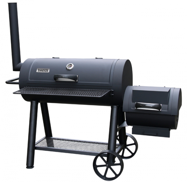 Pojízdný gril na dřevěné uhlí Tenneker TC Smoker XL je vhodný k přímému, nepřímému grilování a také uzení. (Zdroj: HORNBACH)