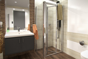 Elegantní řešení v moderních koupelnách představují odtokové žlaby. Díky nim totiž sprchový kout působí vzdušně a je sjednocený se zbytkem koupelny. Podlaha uvnitř koutu je totiž stejná jako v celém prostoru. (Zdroj: Levna-koupelna.cz)