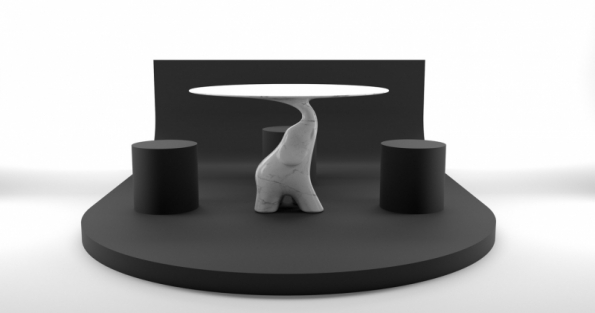 Don Pako je jídelní stůl s kruhovou deskou podepřený figurou slona ze vzácného bílého carrarského mramoru. Vizi designéra Stefana Giovannoniho realizovala společnost Silvestri Marmi