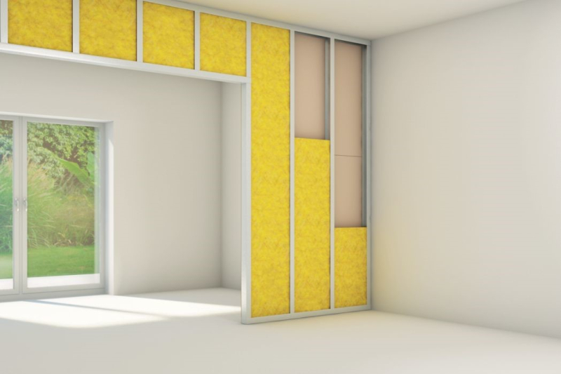 Díky kvalitně provedené izolaci ve stěnách a příčkách dokážeme zamezit přenosu hluku vzduchem (zdroj: URSA)