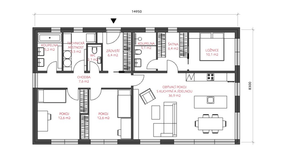 Lucern 124 - půdorys