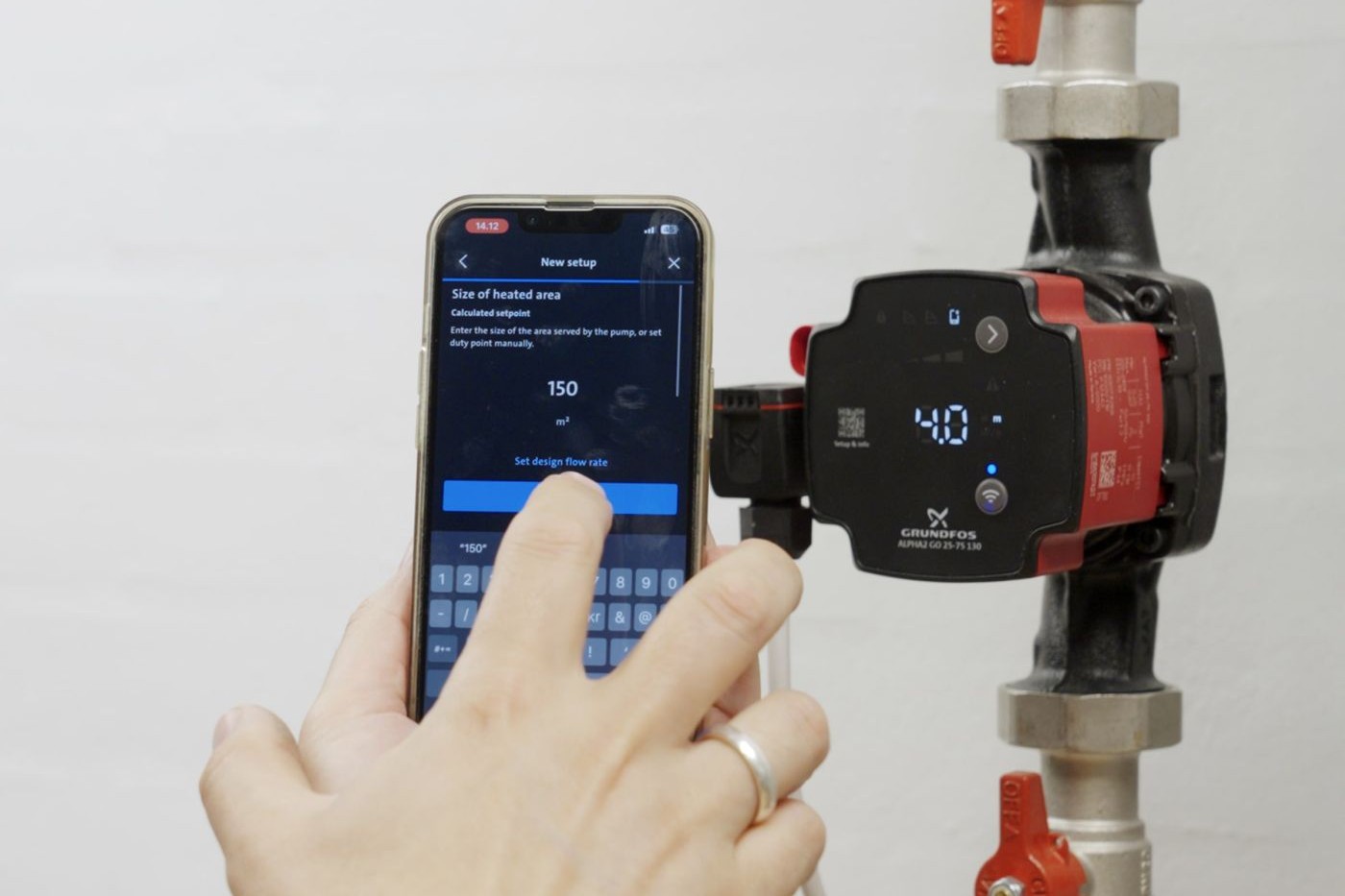 Ovládání oběhového čerpadla Grundfos ALPHA2 GO prostřednictvím chytrého telefonu