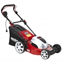 Elektrická sekačka HECHT 1801 bez pojezdu, kovové šasi, kola s kuličkovými ložisky. Příkon motoru 1 800 W, záběr 46 cm, koš 60 l. Centrální nastavení výšky sekání 3 až 9 cm, nastavitelná rukojeť. Cena 4 990 Kč (WERCO).