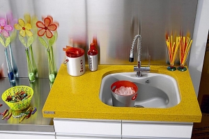 POP 44 (Luisina Design) je exluzivní keramický dřez určený k montáži pod pracovní desku. Cena bez DPH je 10 500 Kč (Jelínek).