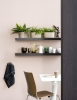 Rostlina působí společně s květináči a kuchyňským vybavením v čistém jednoduchém designu elegantně a zároveň nenuceně.