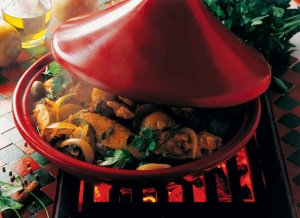 Kuřecí tajine s nakládanými citrony a olivami