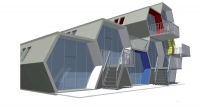 Jindřich Blanář se při navrhování ubytovny inspiroval přírodou a své architektonické dílo příznačně pojmenoval Včelín.