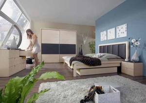 JMP – Studio zdravého spaní nabízí ložnici Sydney v provedení světlý dub a wengé, postel o šířce 160 a 180 cm a délce 200–220 cm.