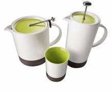 Presovač na kávu New Bone China (Menu), objem 1 l, výška 22 cm, porcelán a silikon, slitina.