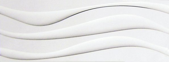 Perleťové tři vlny plastického obkladu Optical ze série Idole (Venus) prozáří každou koupelnu, 25,3 x 70,6 cm, www.siko.cz