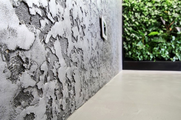 Hlazená omítka Granite s plastickou strukturou, v neutrálních odstínech vzhled kamene, s metalickým efektem vzhled olova či mědi, www.luxusnipovrchy.cz