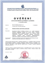 HELUZ jako jediný výrobce cihel v ČR deklaruje ekologické dopady svých výrobků.