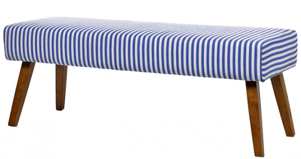 Lavička Benchmark, potah bavlna, nohy lakovaný dub, 120 x 45 x 45 cm, www.butlers.cz