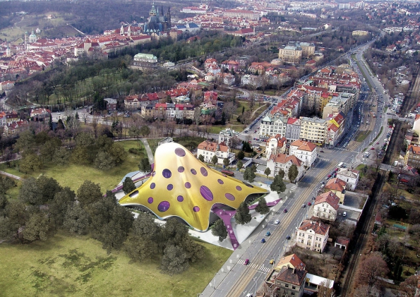 Nerealizovaný projekt pražské knihovny (Prague Library 2005). Návrh osmipodlažní budovy organického tvaru s výškou 48 metrů, postavenou nad elektronicky ovládaným skladem knih. V nejvyšším patře se nachází čítárna s nádherným výhledem na Prahu.