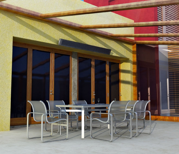 Topidla ECOSUN Terrace Heater jsou určena k zónovému ohřevu zimních zahrad, lodžií, zastřešených teras či zahradních stanů. Panely jsou nenápadné a neruší prostor (FENIX)
