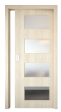 Posuvné dveře Styl 17 v dekoru dub bělený s povrchem SOLO 3D, rozměry 60–90/197, 210 cm, Solodoor, www.solodoor.cz