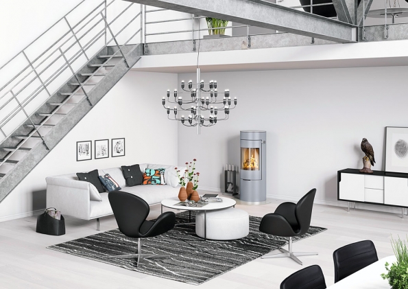 Pozdrav z Dánska, výrobce: RAIS, cena: 85 000 Kč, www.kamna-rais.cz: Elegantní kamna Viva 120 L Classic Silver dánské značky Rais vynikají moderním designem a velkými prosklenými dveřmi. Mají otočný rošt a vzduchem chlazenou rukojeť. Ke kamnům lze objednat akumulační kameny (30 kg).