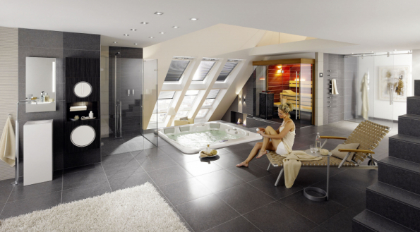 Ukázka skvělého využití prostoru umístěním domácího wellness a vytvoření klidné relaxační atmosféry (RAKO)
