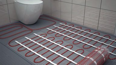 Topná rohož pod dlažbu ECOFLOOR před položením dlažby