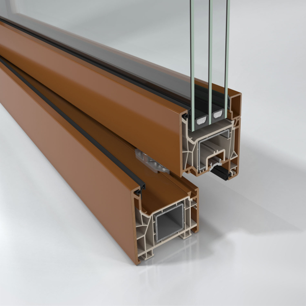 Jedinečnou designovou flexibilitu systému Schüco FocusIng umožňuje využití více než 300 standardních a speciálních fólií, metalických, jednobarevných či s dřevěnými povrchy